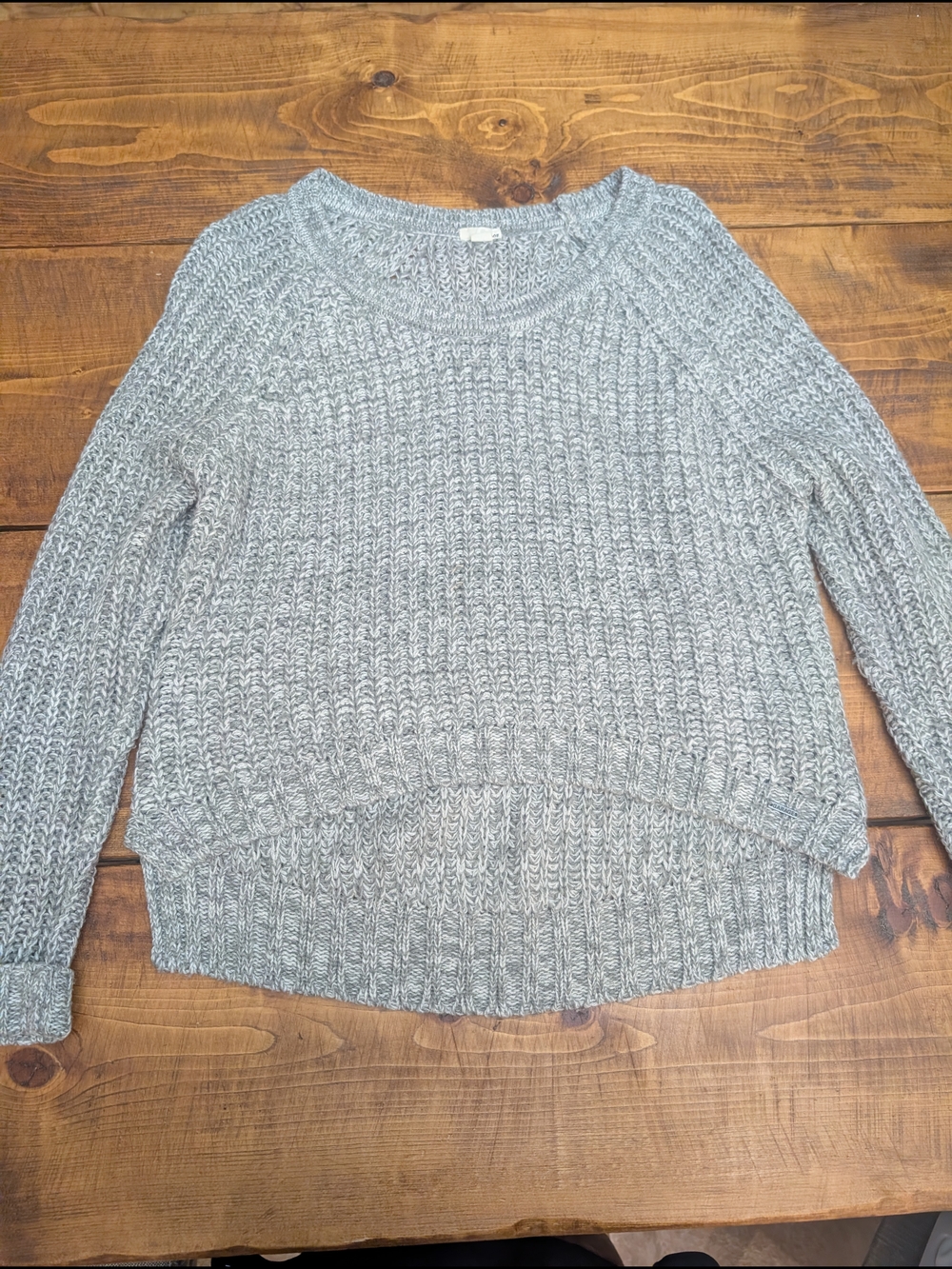 Garage Women's Marled Light Gray Crewneck Sweater